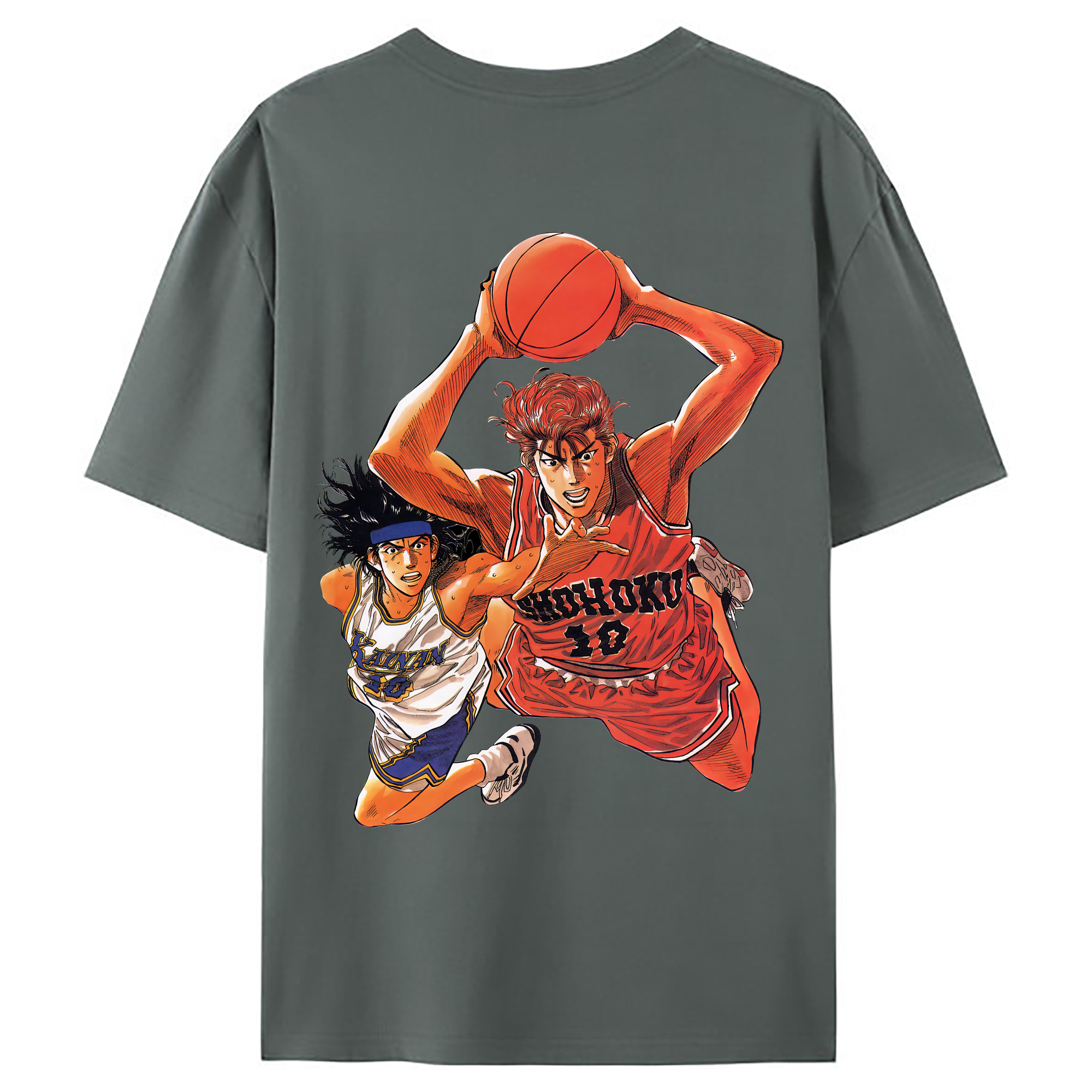 （画像用） SLAM DUNK／スラムダンク 綿100％ メンズ半袖Tシャツ（バックプリント） 通気性